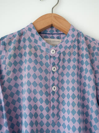 Saaz Purple Rhombus Full Sleeve Shirt Kurta