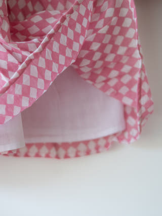 Leela Pink Rhombus Infant Tiered Frock