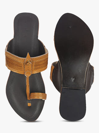 Vintage Brown Kolhapuri Chappal for Women