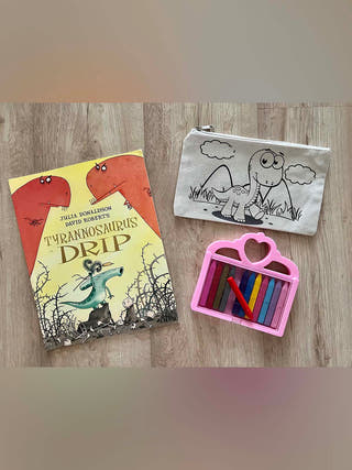 DIY Colouring Little Dinosaur Pouch Little Canvas