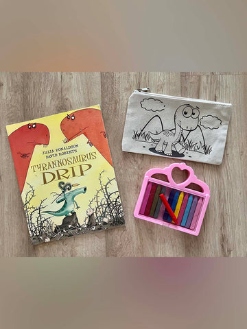 DIY Colouring Little Dinosaur Pouch