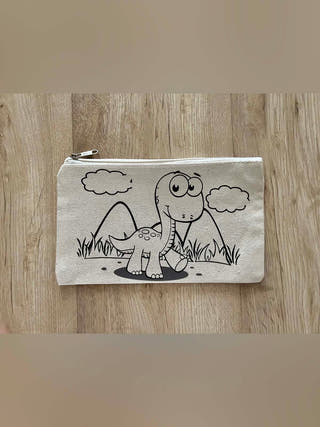 DIY Colouring Little Dinosaur Pouch Little Canvas