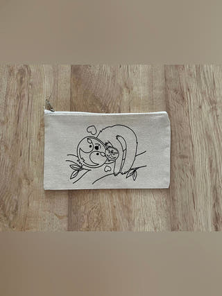 DIY Colouring Mummy and Baby Pouch Little Canvas