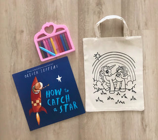 DIY Colouring Magical Unicorn Tote Bag Little Canvas