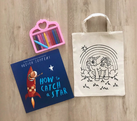 DIY Colouring Magical Unicorn Tote Bag