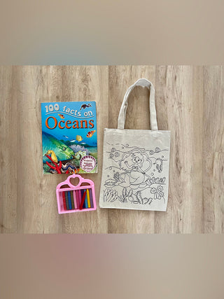 DIY Colouring Little Mermaid Tote Bag Little Canvas