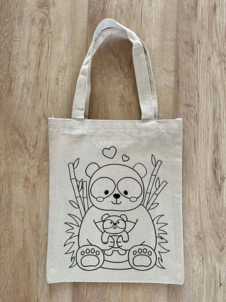DIY Colouring Love my baby Tote Bag Little Canvas