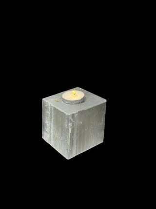 Selenite Square Tealight Holder