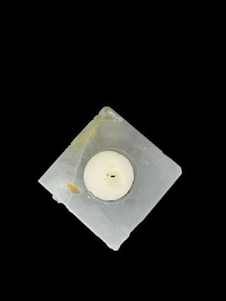 Selenite Square Tealight Holder