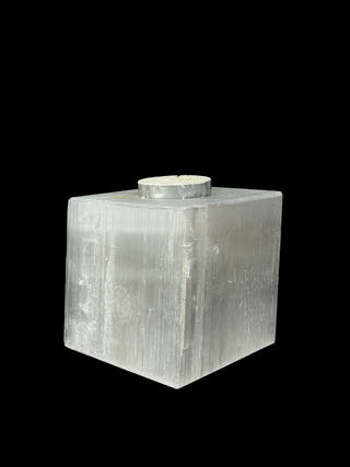 Selenite Square Tealight Holder