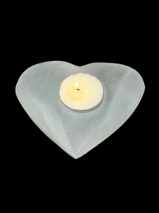 Selenite Heart Tealight Holder