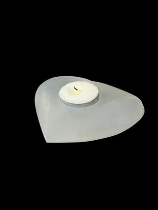 Selenite Heart Tealight Holder