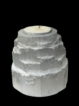 Selenite Pyramid Tealight Holder
