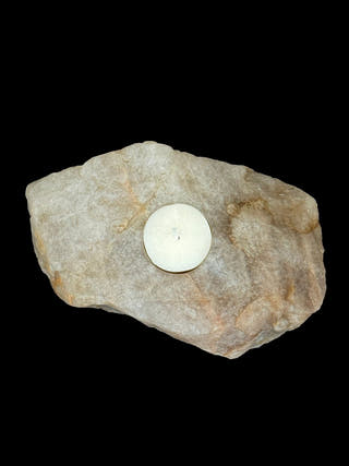 Smokey Quartz Tealight Holder with Gold Polish