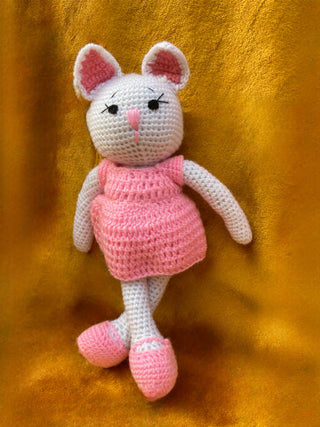 Crochet Kitty Toy Pink LOOP HOOP