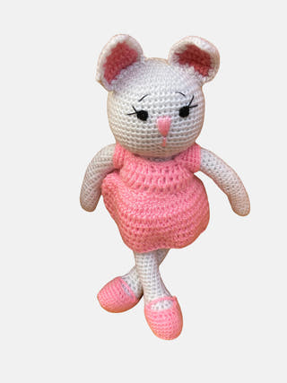 Crochet Kitty Toy Pink LOOP HOOP