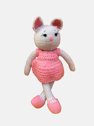 Crochet Kitty Toy Pink LOOP HOOP