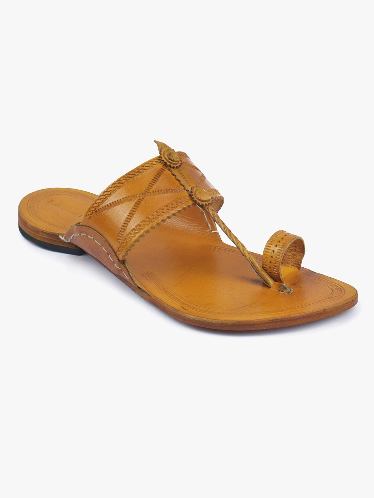 Fresh Yellow Men Kolhapuri Chappal image 2