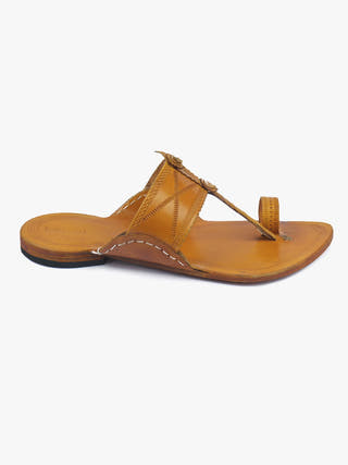 Fresh Yellow Men Kolhapuri Chappal