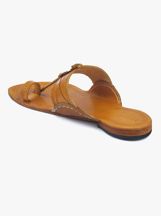 Fresh Yellow Men Kolhapuri Chappal