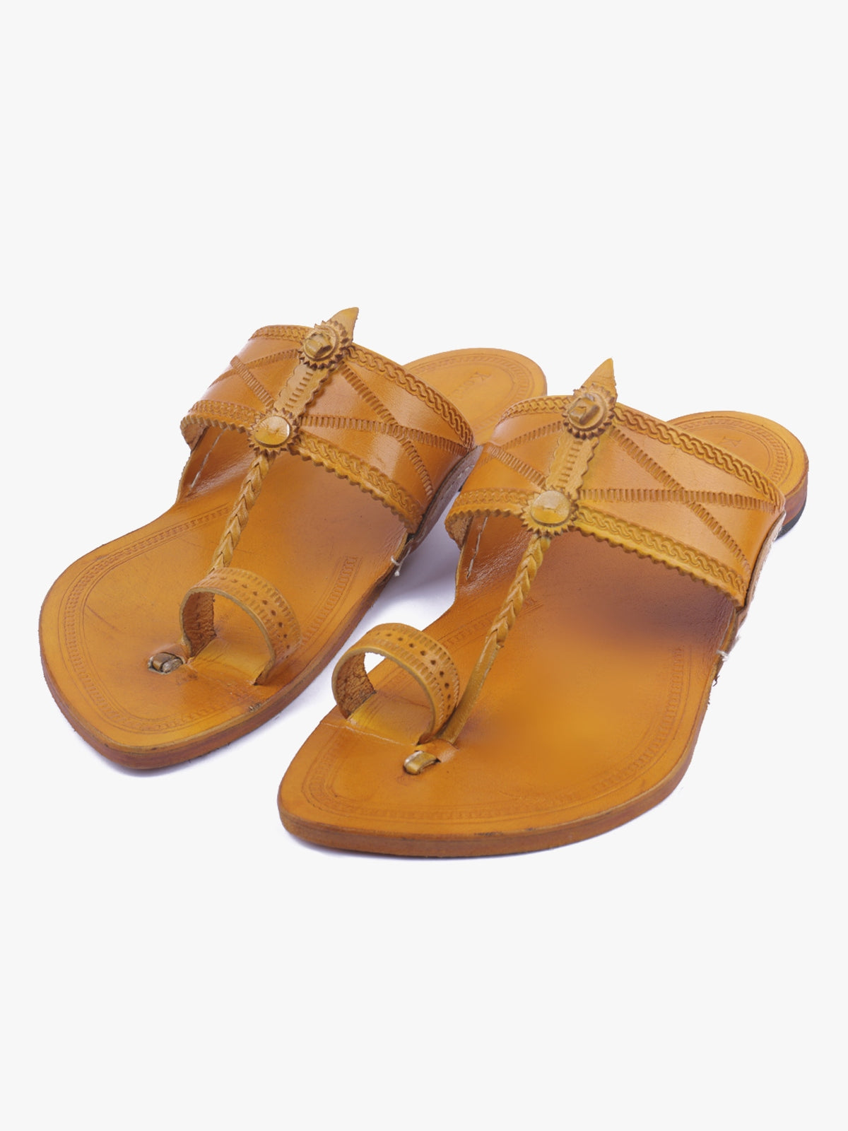 Fresh Yellow Men Kolhapuri Chappal image 1