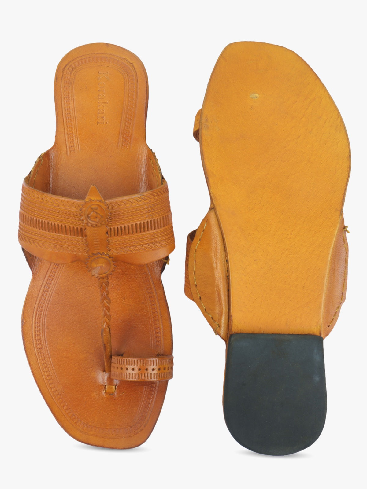 Gemini Yellow Men Kolhapuri Chappal image 5