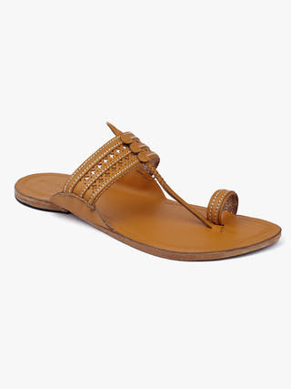 Yellow Men Kolhapuri Chappal