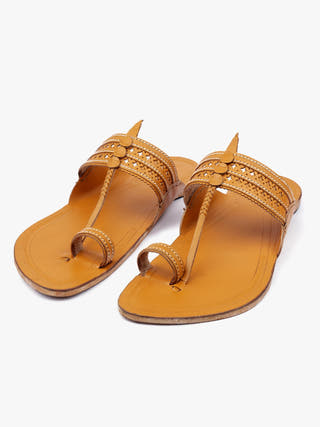 Yellow Men Kolhapuri Chappal