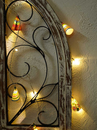 Conical Ethnic Tholu Bommalata LED Fairy Lights| 20 Cones | 20 Bulbs