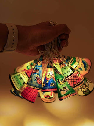 Conical Ethnic Tholu Bommalata LED Fairy Lights | 30 Cones | 30 bulbs