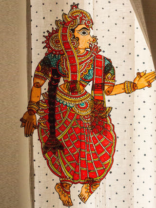 Sita Red Traditional Leather Puppet Wall Hanging