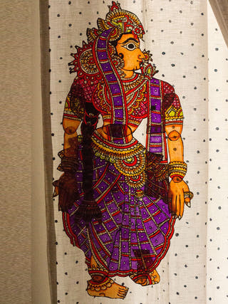 Sita Purple Traditional Leather Puppet Wall Hanging