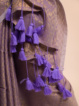 Lavender Raga Lavender Handloom Cotton Brocade Saree