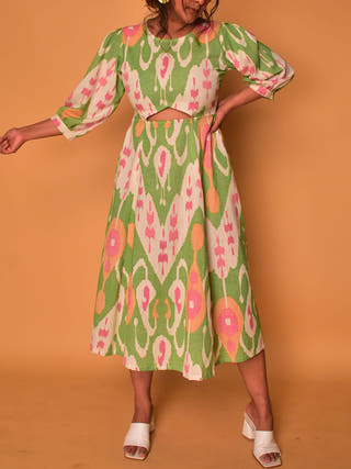Lily Cut-Out Dress Green Why So Blue