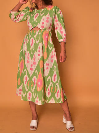 Lily Cut-Out Dress Green Why So Blue