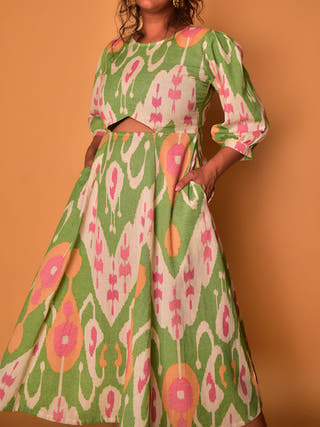Lily Cut-Out Dress Green Why So Blue