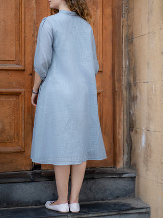 Grey Hand Embroidered Dress Krushnachuda