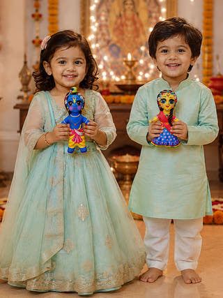 Lord Krishna & Goddess Radha Plush Dolls