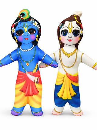 Lord Krishna & Lord Balram Plush Dolls