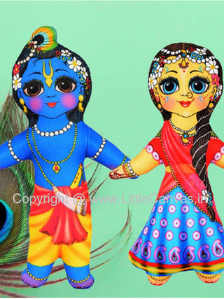 Lord Krishna & Goddess Radha Plush Dolls
