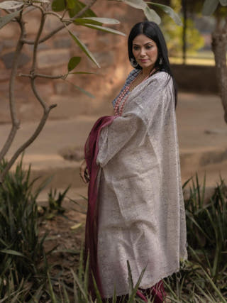 Lotus Burgundy Saree