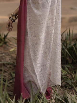 Lotus Burgundy Saree