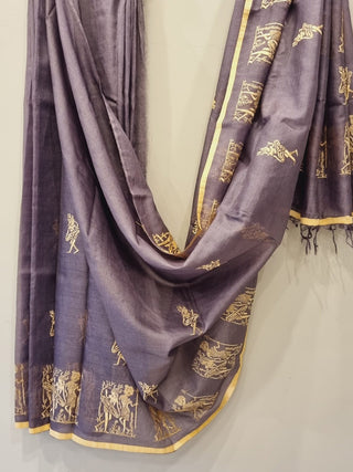 Malti Kosa Silk Saree Grey KAUSEYAH