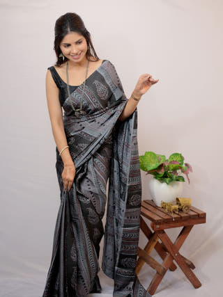 Bhairongarh Print Modal Silk Saree