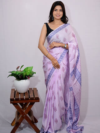 Lavender Modal Silk Saree