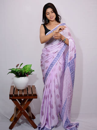 Lavender Modal Silk Saree