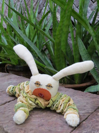 Bunny Rabit Soft Toy Cream And Green Moral Fibre