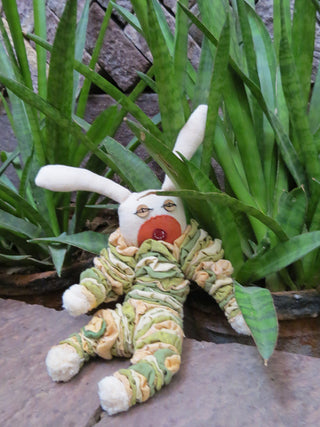 Bunny Rabit Soft Toy Cream And Green Moral Fibre