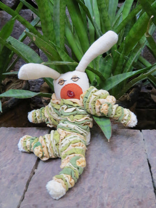 Bunny Rabit Soft Toy Cream And Green Moral Fibre