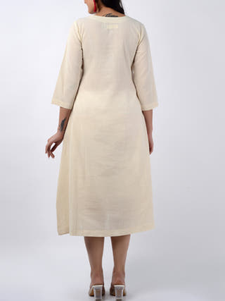 Dress With Subtle Red Accents Off-White Moral Fibre